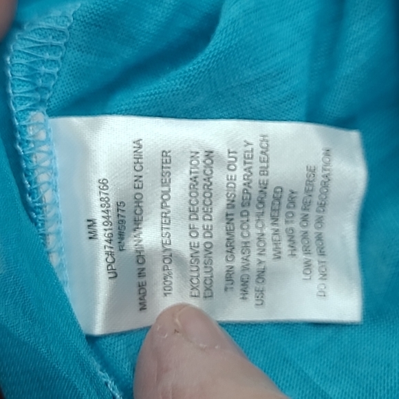 Rampage Sleeveless Blue top Sheer back - Picture 10 of 12